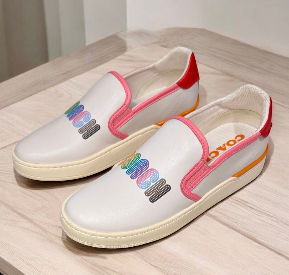 NWT Coach CA452 Wells Leather Slip-On Sneaker Size 7.5B